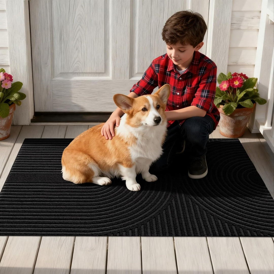 Fussmatte Innen Aussen 60x90cm, rutschfeste Schmutzfangmatte mit Saugkraft, Fussmatte Waschbar Langl
