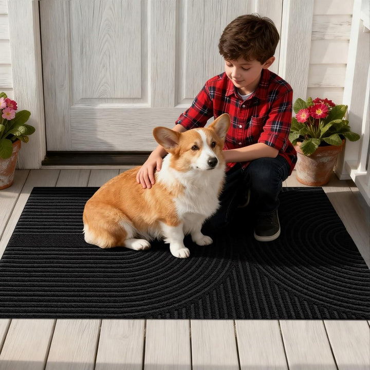 Fussmatte Innen Aussen 60x90cm, rutschfeste Schmutzfangmatte mit Saugkraft, Fussmatte Waschbar Langl