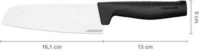 Fiskars Santoku-Messer, Hard Edge, Elegantes Design, Gesamtlänge: 29,1 cm, Rostfreier Stahl/Kunststo