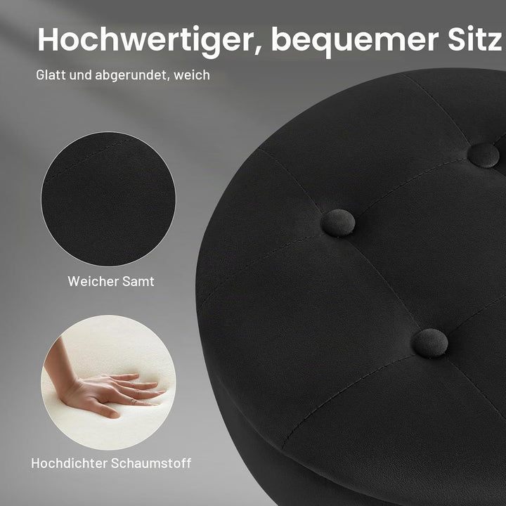 WOLTU Barhocker 2er Set, Sitzhocker mit Stauraum, Hocker höhenverstellbar 360° drehbar, Drehhocker f