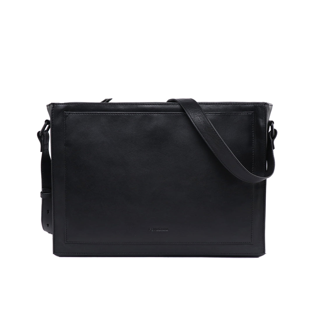 FEYNSINN BERLIN Schultertasche SELVA aus Premium Leder I Handtasche für Damen I Umhängetasche schwar