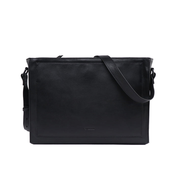 FEYNSINN BERLIN Schultertasche SELVA aus Premium Leder I Handtasche für Damen I Umhängetasche schwar