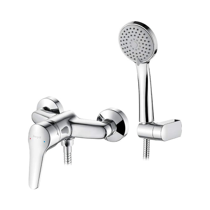 Ibergrif Roma M12050, Badarmatur - Brausebatterie mit Brauseschlauch, Handbrause mit 3 Funktionen, u