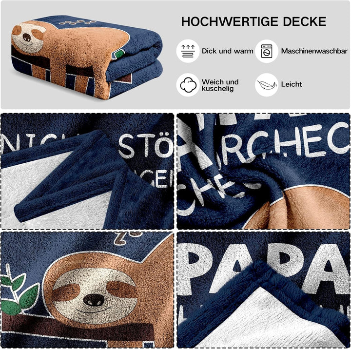 Papa Geschenk 1.3 * 1.5 M Decke Dunkelblau-papa, Dunkelblau-papa