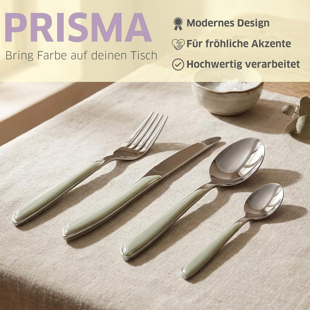Kuppels Prisma Besteck Set für 6 Personen aus Edelstahl poliert | Besteckset 24-teilig | Hochwertige