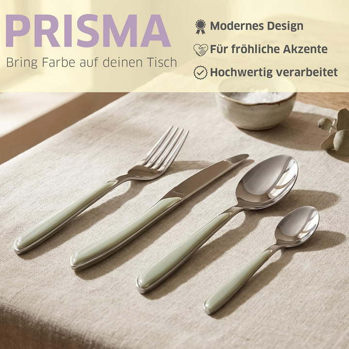 Kuppels Prisma Besteck Set für 6 Personen aus Edelstahl poliert | Besteckset 24-teilig | Hochwertige