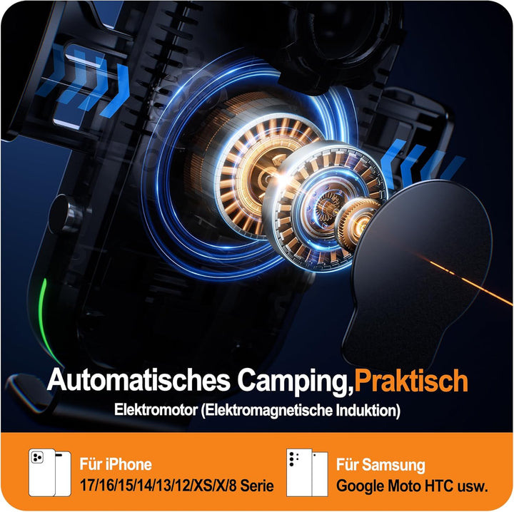 Auckly Handyhalterung Auto mit Ladefunktion, 【Smart Sense】 Qi 15W Fast Wireless Charger Auto Indukti