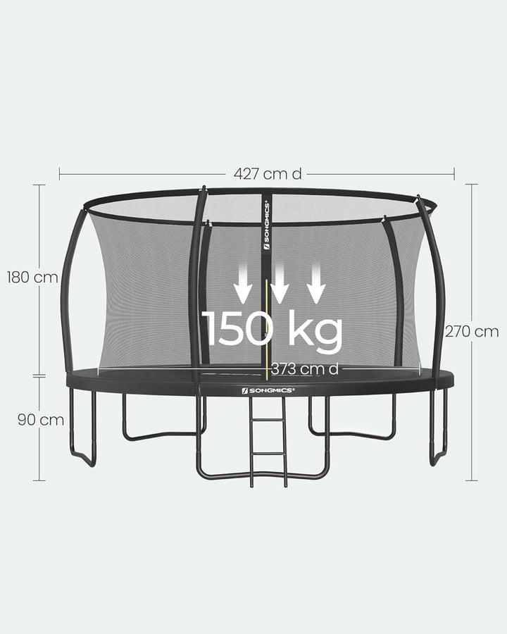 SONGMICS Trampolin Outdoor Ø 244/305/366/427 cm, rundes Gartentrampolin Kindertrampolin mit Sicherhe
