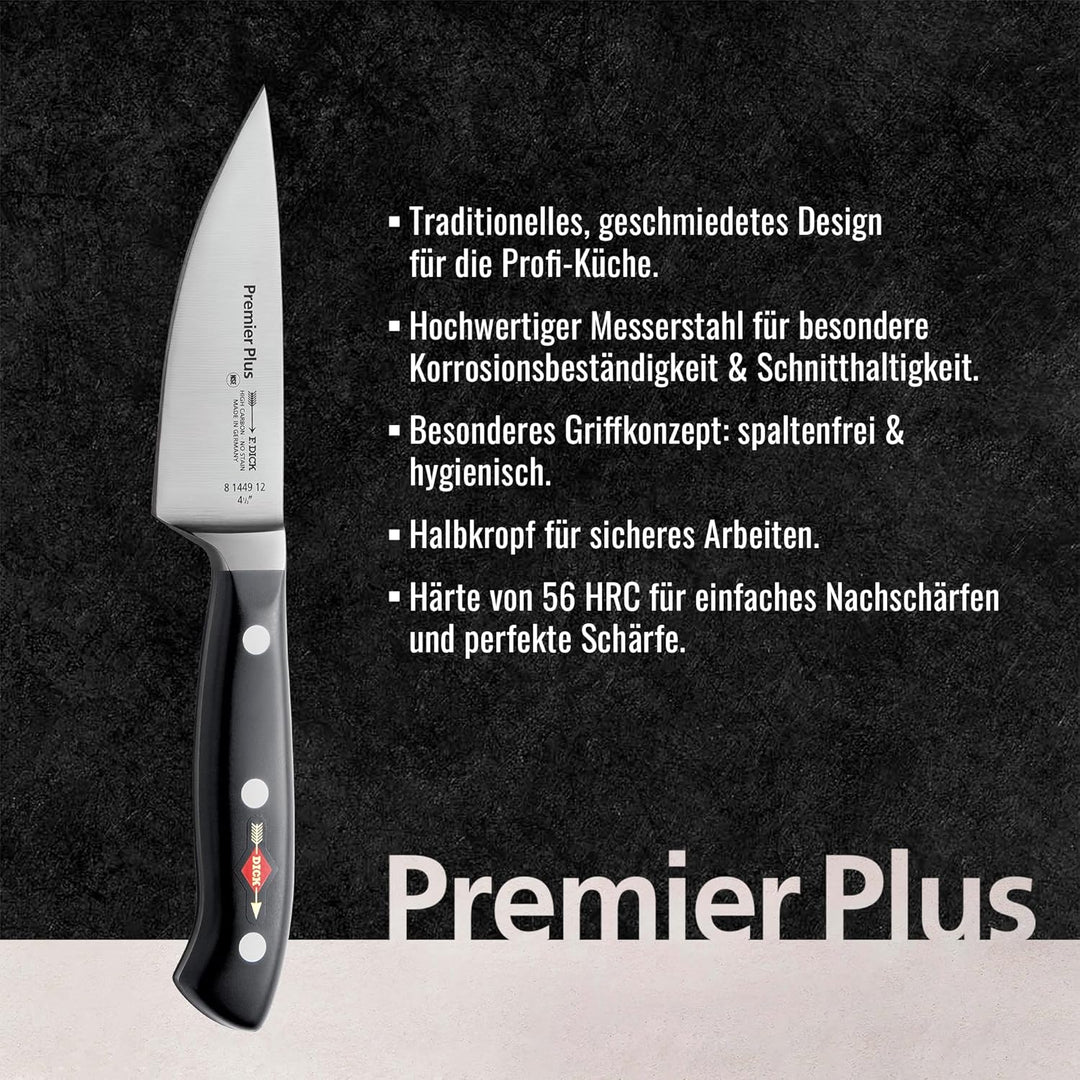 F. DICK Premier Plus Kochmesser (Klingenlänge 12 cm, Kochmesser, Universalmesser, Küchenmesser, Härt