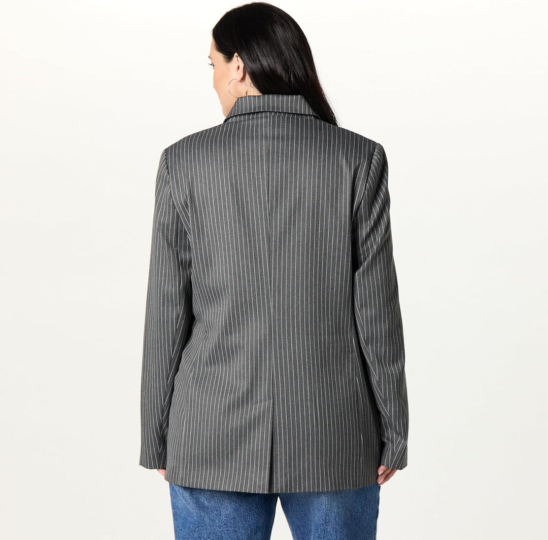 The Drop Damen Blazer (in Übergrösse erhältlich) S Anthrazitfarbene Nadelstreifen, S Anthrazitfarben