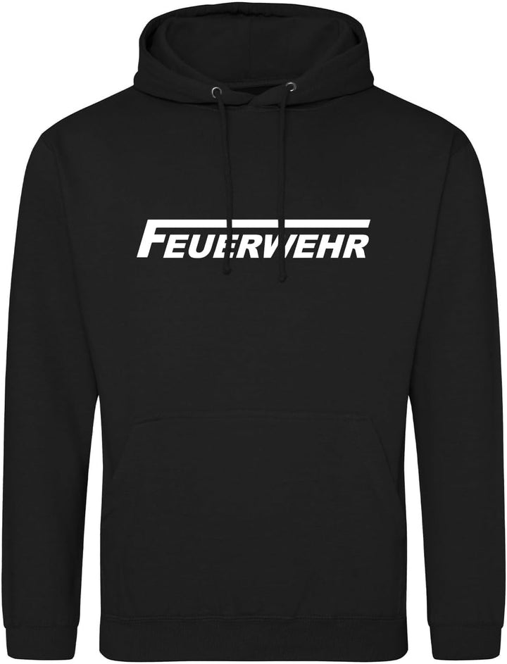 huuraa Unisex Hoodie Feuerwehr langes F Pullover Vegan Grösse 3XL Deep Black mit Motiv für Lebensret