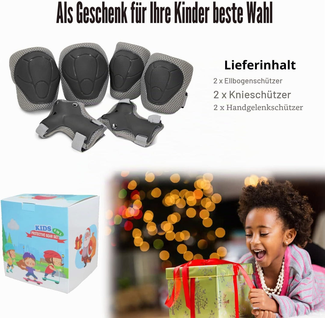 LANOVAGEAR Knieschoner Kinder Protektoren Knieschützer Set 2-8 Jahre Ellbogenschützer, Knieschützer