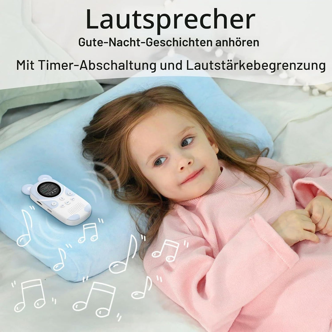PINHUI Kinder MP3 Player Bluetooth 5.3 mit 32GB, musikplayer für Kinder,Lautsprecher, Aufhängeschnur