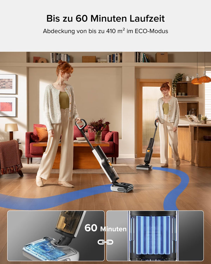 roborock F25 BX Nass Trockensauger, 180° Flach absenkbar, Kabelloser Staubsauger und Mopp in einem m