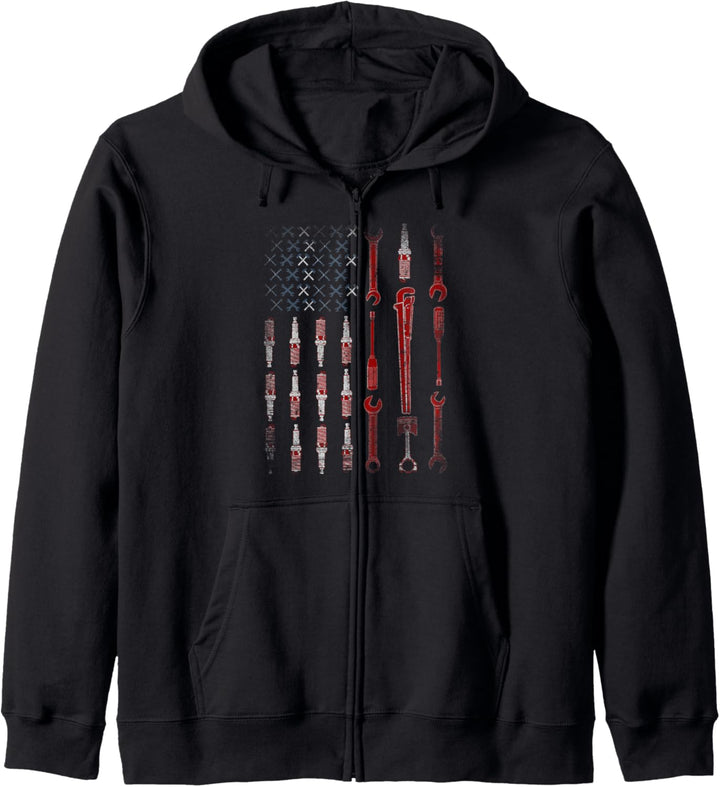 Mechaniker USA-Flaggenwerkzeuge Kapuzenjacke