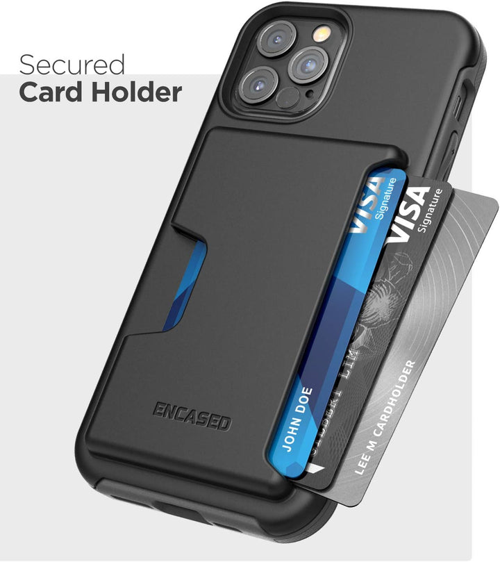 Encased Phantom Wallet Hülle für iPhone 12/12 Pro mit Kartenfach – Schutzhülle Handyhülle Stossfest