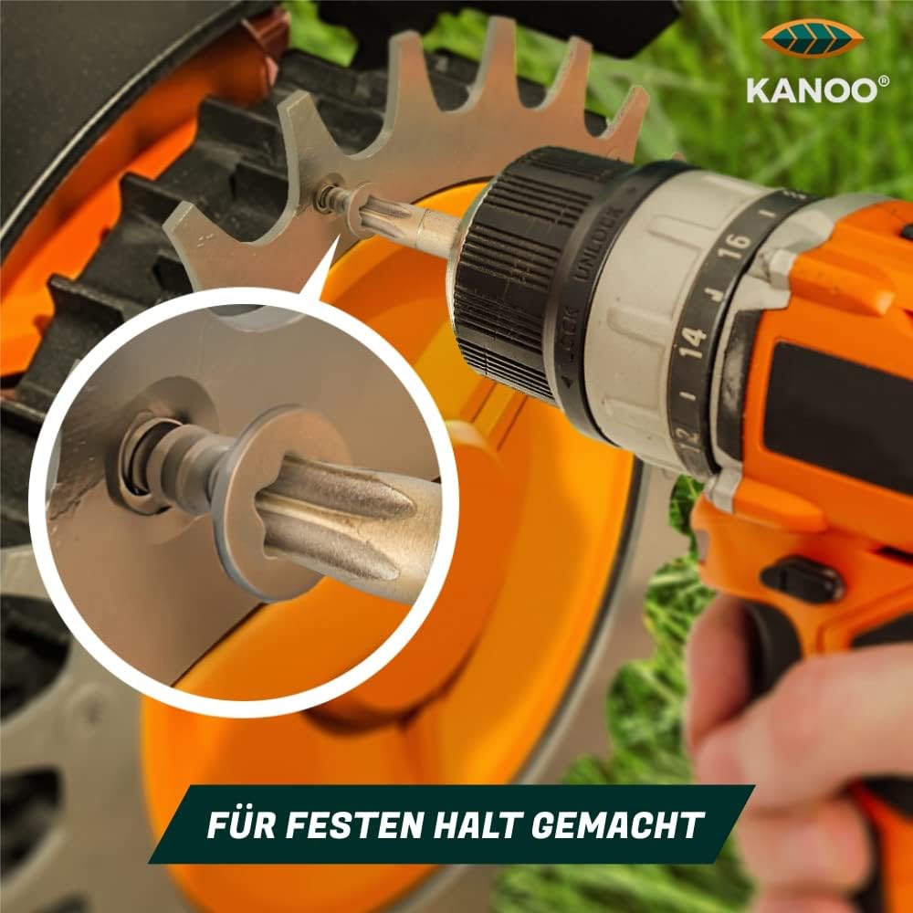 kanoo® Mähroboter Spikes Edelstahl für Worx Modell S/M - inkl. Schrauben - Landroid Zubehör zur Tran