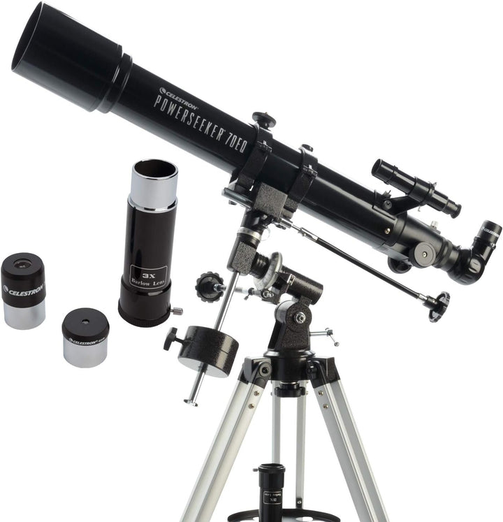 Celestron 21037 PowerSeeker 70EQ Refraktor – Schwarz, 70EQ Refraktor