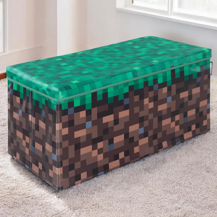 MINECRAFT - Sitz- und Aufbewahrungsbox, Grasblock, Kids, Bank, Grün