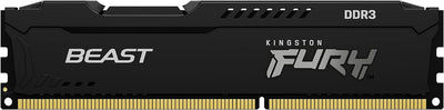 Kingston FURY Beast Schwarz 8GB 1600MHz DDR3 CL10 Desktop Speicher Einzelnes Modul KF316C10BB/8, Sch