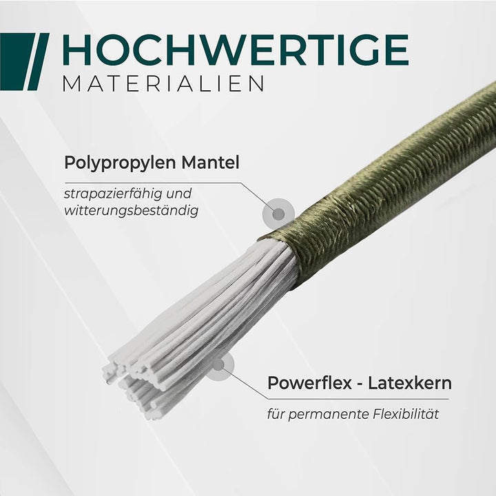 CargoVA® - 20 Spanngummis mit Haken und praktischer Tasche - Expanderhaken für Planen und Netze - Sc