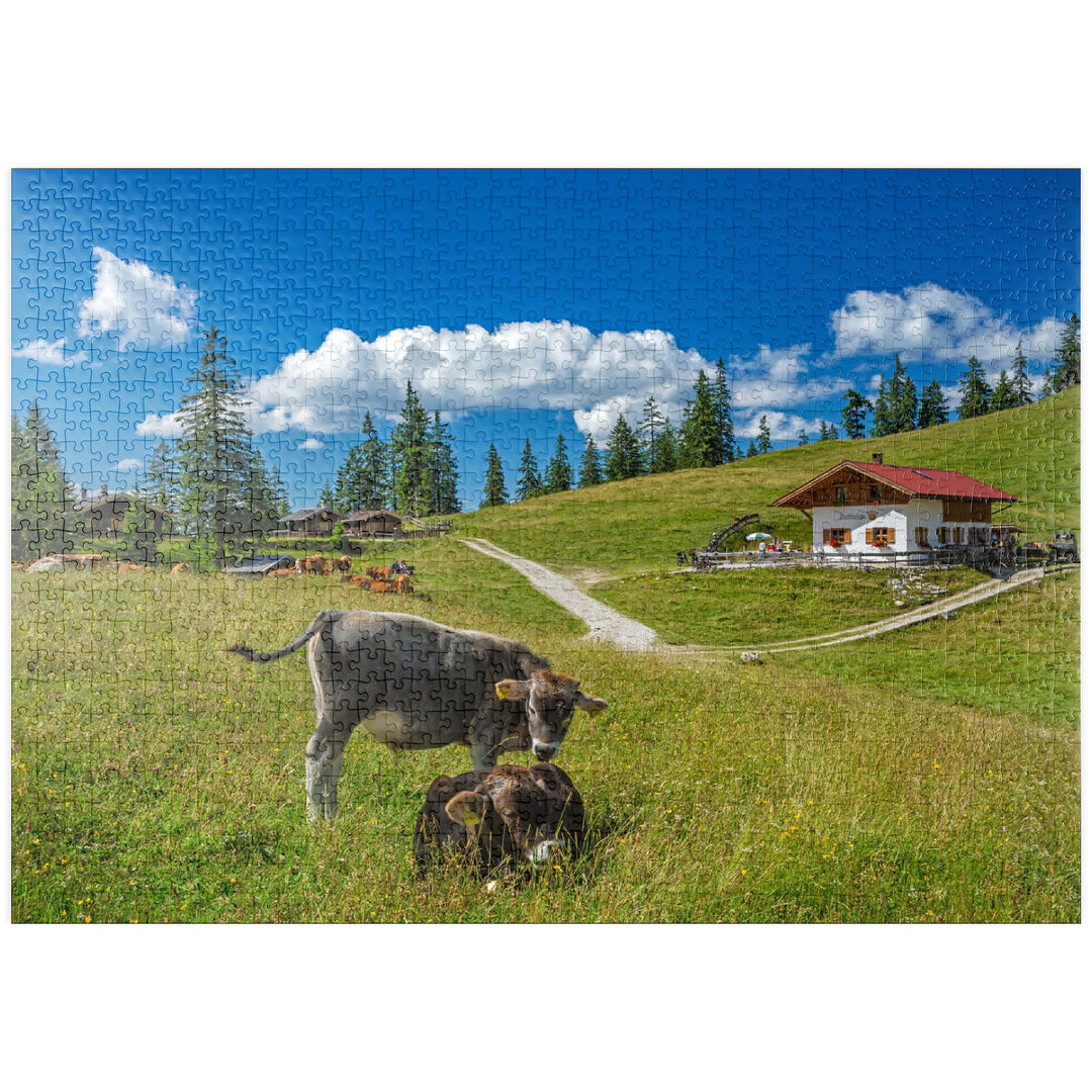 Fischbachalm (1402m), Krün, Oberbayern - Premium 1000 Teile Puzzle - MyPuzzle Sonderkollektion von P