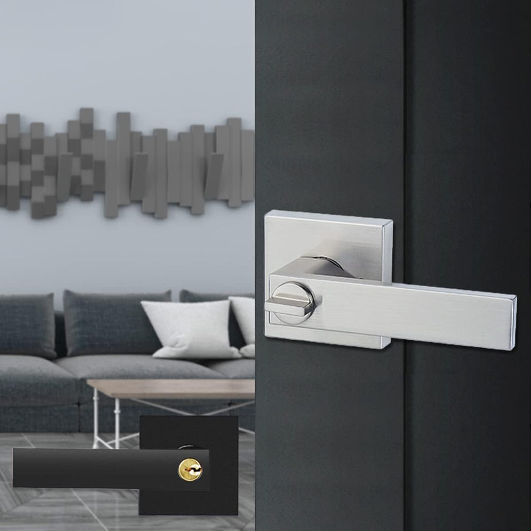 Qrity Türschloss Aluminiumlegierung Drückergarnitur Türdrückerfür für Schlafzimmer, Garderobe, Staur