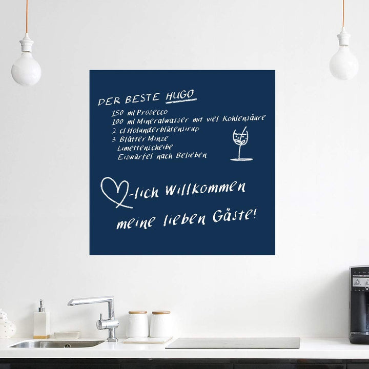 Wandkings Tafelfolie 100 x 100 cm, selbstklebend blau, Blau