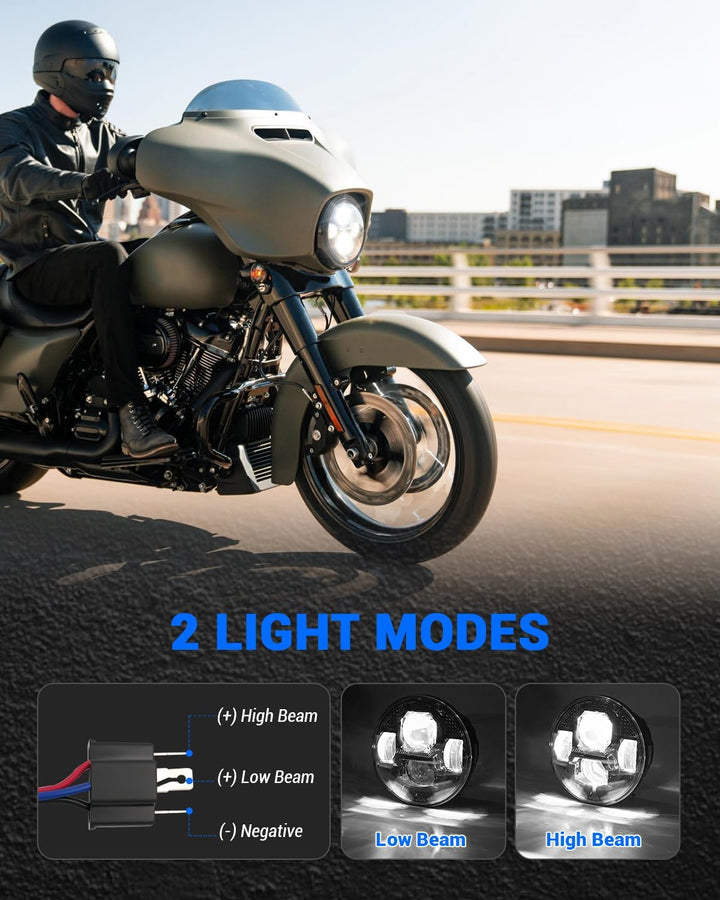 SUPAREE 5.75 Zoll Led Motorrad Scheinwerfer E-geprüft Motorrad Frontscheinwerfer Motorrad Scheinwerf