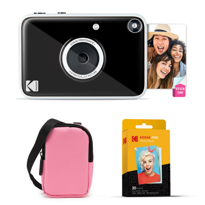Kodak Printomatic+ Sofortbild Digitalkamera Starter-Set mit Tragetasche (Rosa) und 20er Zink-Fotopap