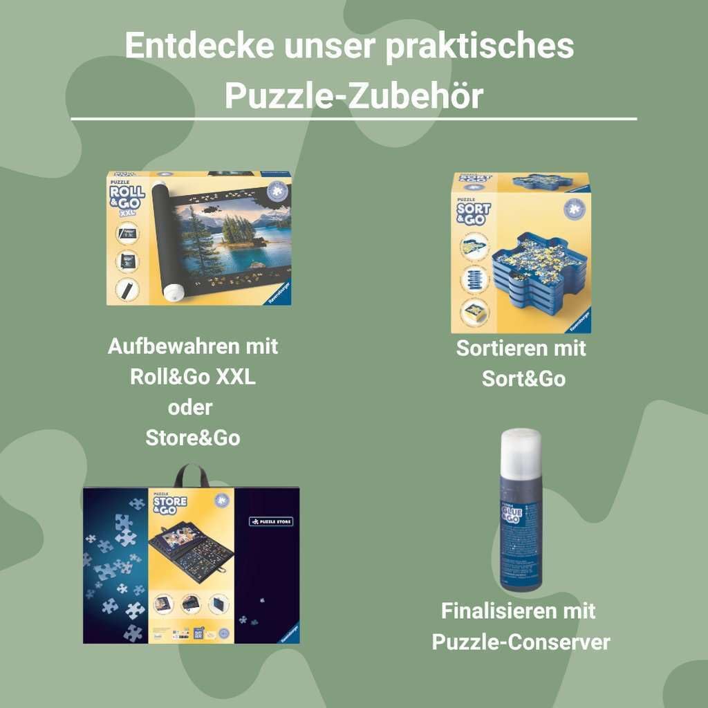 Ravensburger Puzzlemappe für Puzzles mit bis zu 1000 Teilen, Kombination aus Puzzle-Sortierschale un