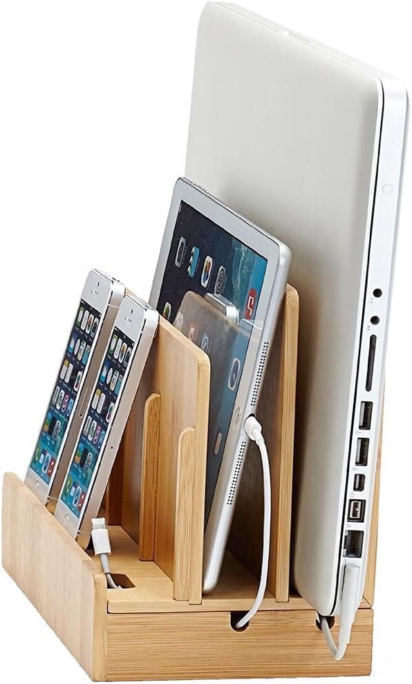 XPhonew Desktop Bambus Holz Ladestand Aufladung Docking Station/Cradle/Halter/Ladegerät Stand/Handy