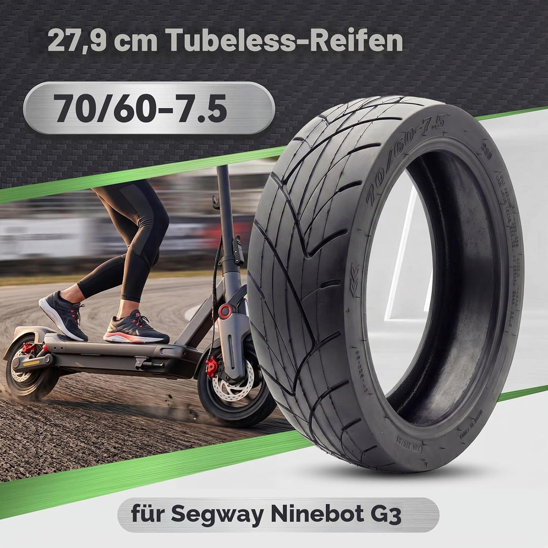 70/60-7.5 Reifen Tubeless für Segway Ninebot MAX G3 E Scooter Vakuumreifen | 11 Zoll Selbstheilender