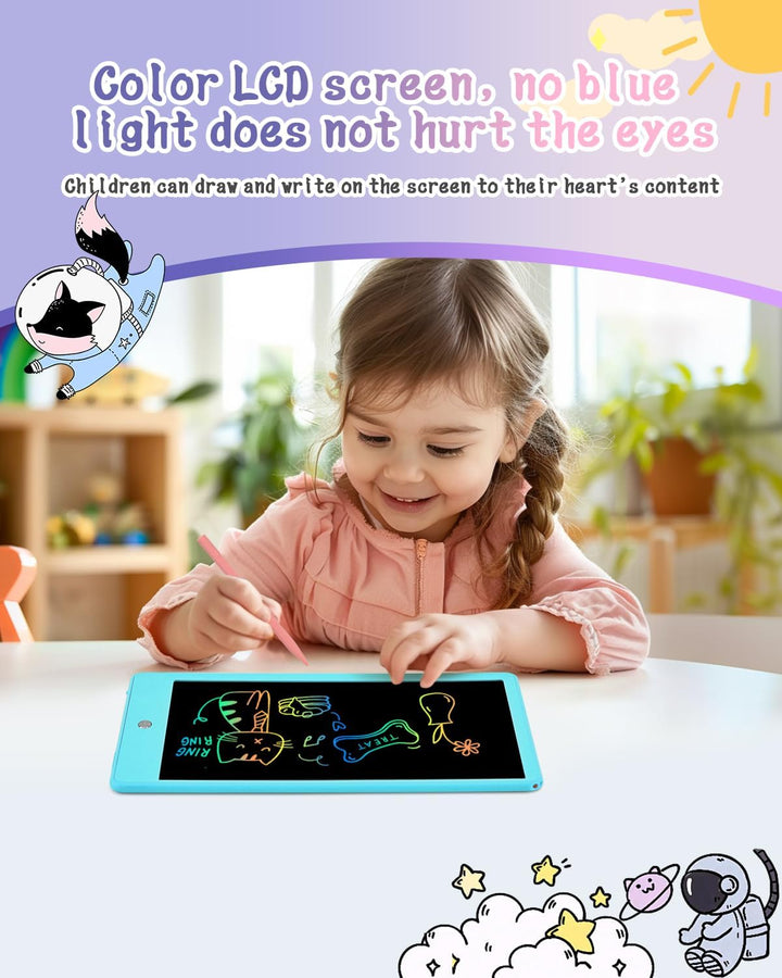 BlueSwan 2 Stück 10 Zoll LCD Schreibtafel, Maltafel Zaubertafel für Kinder, Löschbares Zeichenbrett,