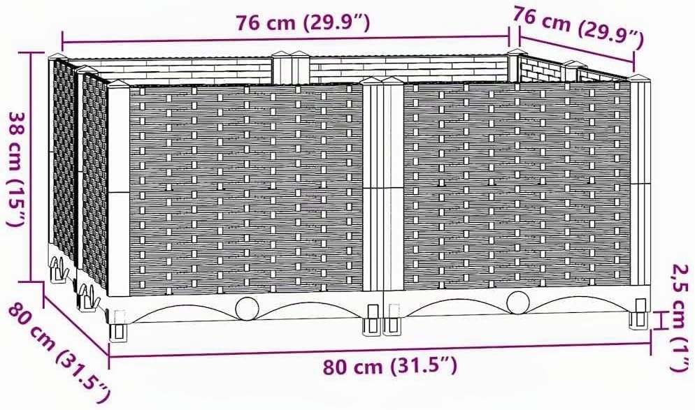 vidaXL Hochbeet Blumenkasten Gartenbeet Pflanzkasten Gemüsebeet Pflanzbeet Frühbeet Pflanzkübel Blum
