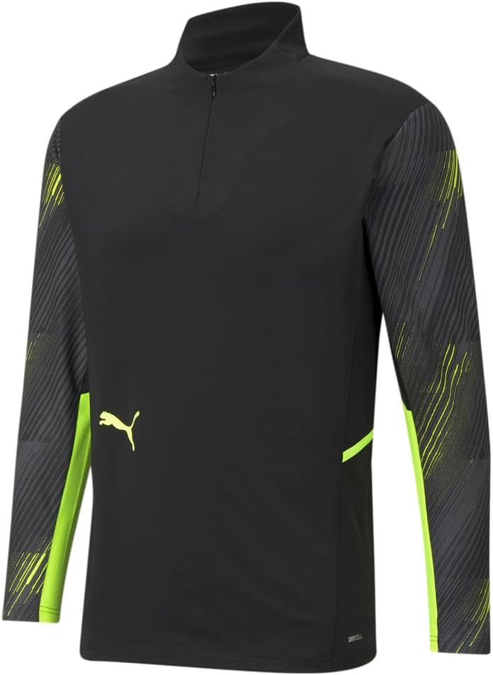 Puma - individualCUP Training 1/4 Zip Top, Puma Black-Yellow Alert, EG Adult X-Large (AXL)