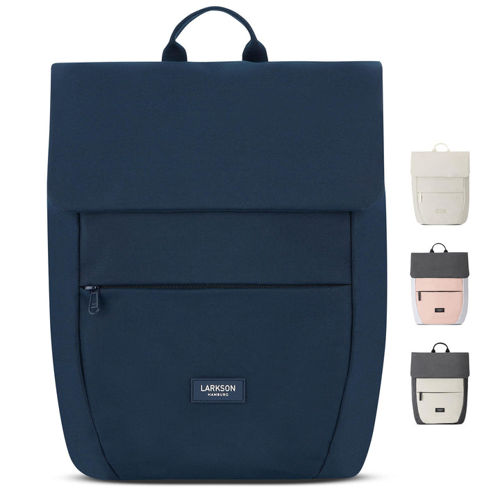 LARKSON Rucksack Damen Klein Blau - Ronja - Moderner Tagesrucksack mit Laptopfach für Uni Business C