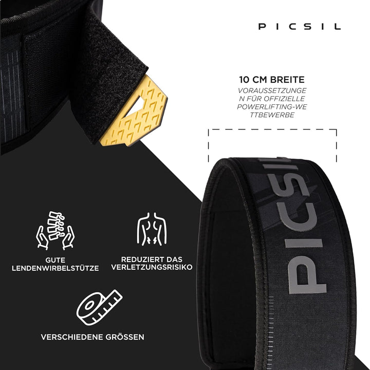 PICSIL - Lendenwirbelgurt Lockpro aus Neopren, Flexibler Support für Cross Training, Functional & Po