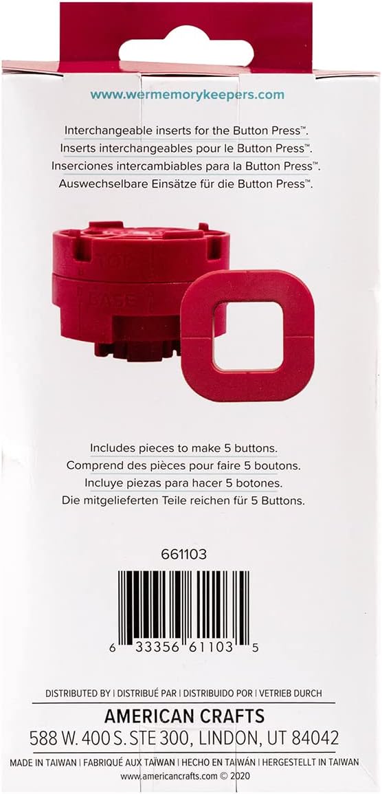 We R Memory Keepers 661103 BUTTON PRESS INSERT SQUARE Druckknopfeinsatz, Quadratisch (31 Mm), One si