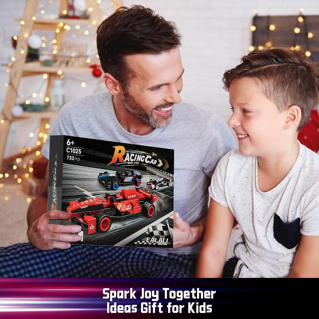 F1 Speed Champions Bausatz, Formel 1 Modellauto Set mit 10 Rennwagen,732 Teile, Home Deko und Geburt