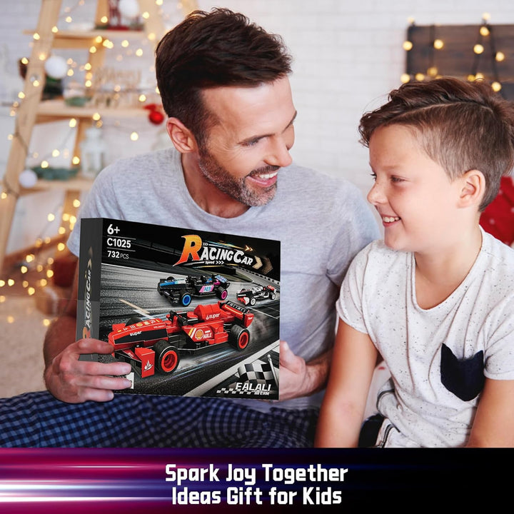 F1 Speed Champions Bausatz, Formel 1 Modellauto Set mit 10 Rennwagen,732 Teile, Home Deko und Geburt