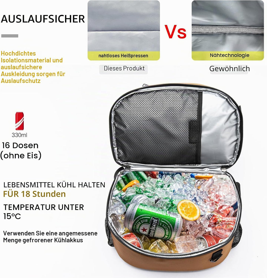 Kühlrucksack 28L Isolierter Kühltasche Picknickrucksack Doppelte Schicht Klein Thermo Rucksack für C