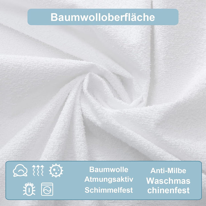 Bedecor Wasserdichter Matratzenbezug 180 x 200 x 25 cm, mit Reissverschluss Matratzenschoner 180 x 2