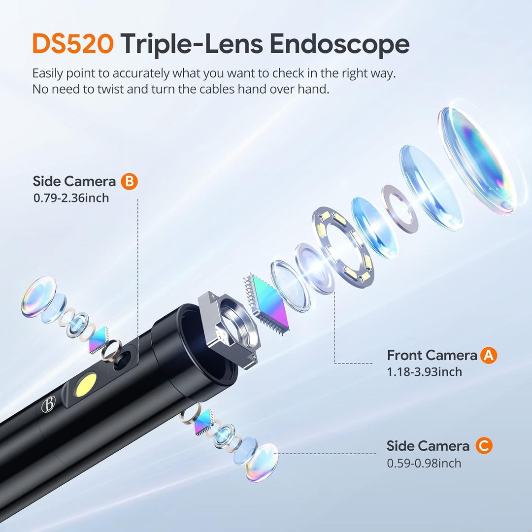 15m Triple Lens Endoskopkamera mit Licht, DEPSTECH 5-Zoll-IPS-Bildschirm Endoskopkamera, 1080P Indus