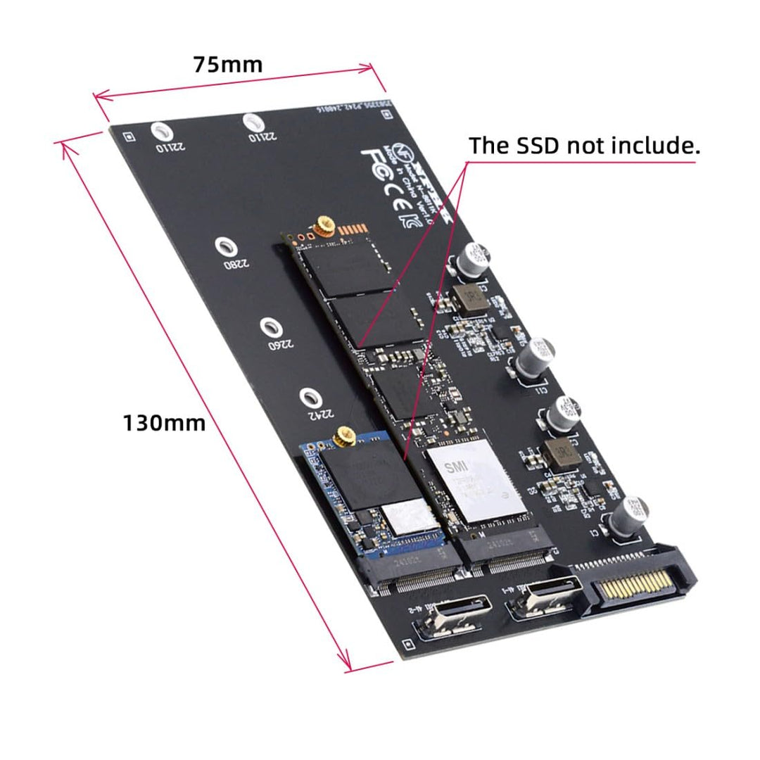 chenyang M.2 zu Oculink Adapter, PCIe NVME/AHCI SSD 2 zu 2 SFF-8611/8612 Adapter unterstützt 2230/22