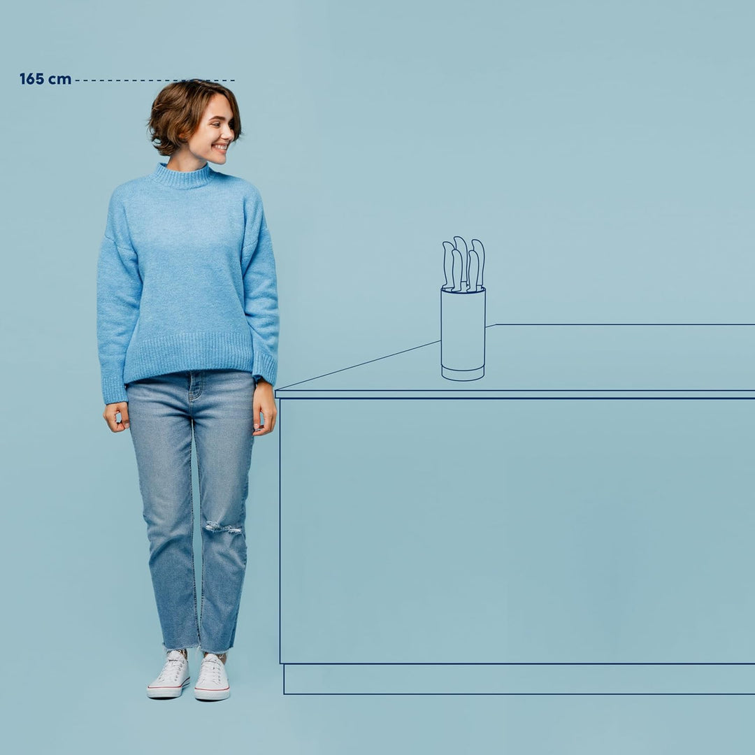 kela Messerblock mit Messerset ACIDA, 5 Messer, Bambusholz Messerhalter mit Borsteneinsatz, Ø 13 cm,