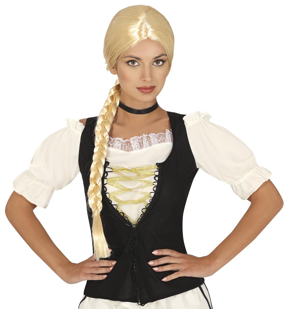 FIESTAS GUIRCA | Zopfperücke (Einheitsgrösse) - Kostümzubehör für Prinzessinnen und Märchenfiguren -