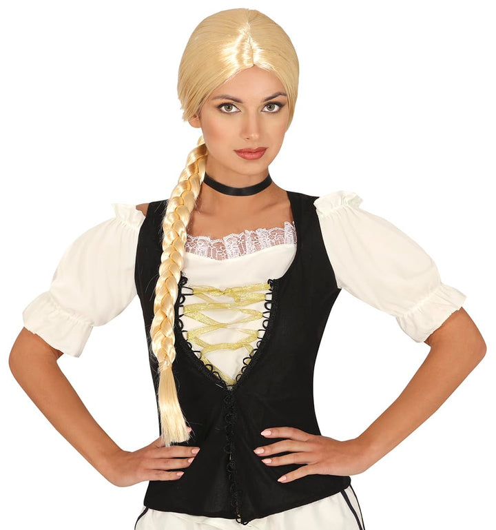 FIESTAS GUIRCA | Zopfperücke (Einheitsgrösse) - Kostümzubehör für Prinzessinnen und Märchenfiguren -
