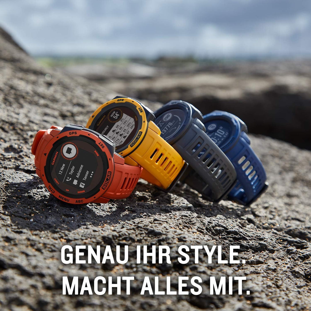 Garmin Instinct - wasserdichte GPS-Smartwatch mit Sport-/Fitnessfunktionen. Herzfrequenzmessung am H