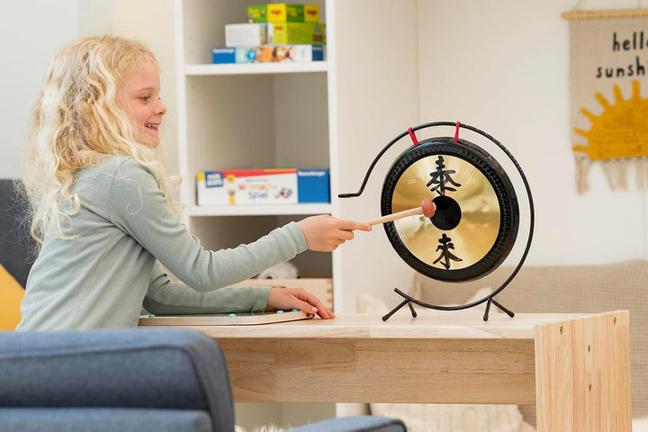 Betzold Musik - Tisch-Gong mit Metall-Stativ, Oberfläche: 25 cm, inkl. Schlägel NoColor, NoColor